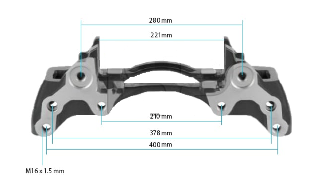 WABCO MERCEDES MAXX22L AROCS ÖN KALİPER KIZAĞI SOL (TAŞIYICI) resmi